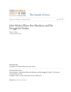 John Wesley Elkins, Boy Murderer, and His Struggle for Pardon