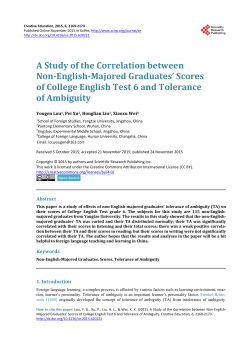 A Study of the Correlation between Non-English
