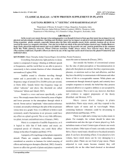 classical ragas : a new protein supplement in plants