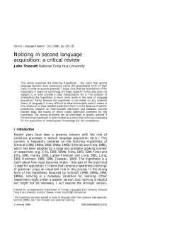Noticing in second language acquisition: a