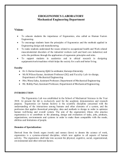 EROGONOMICS LABORATORY Mechanical Engineering