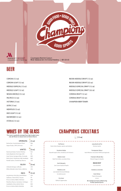 BEER WINES BY THE GLASS CHAMPIONS COCKTAILS