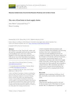 The role of food hubs in food supply chains