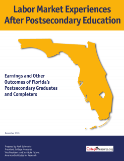 Labor Market Experiences After Postsecondary Education: Earnings