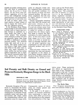 Soil Porosity and Bulk Density on Grazed and Protected Kentucky