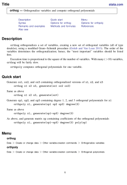 orthog - Stata