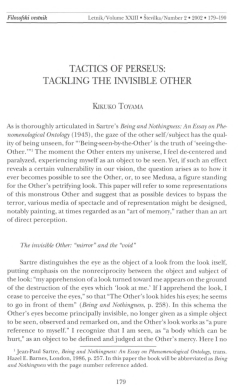 tactics of perseus: tackling the invisible other