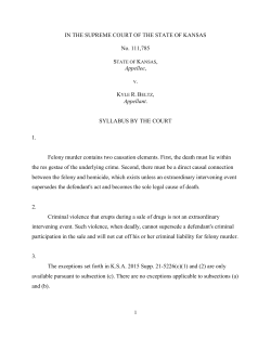 IN THE SUPREME COURT OF THE STATE OF KANSAS No
