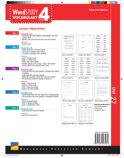 Spelling Words from Spanish - Benchmark Word Study Resource