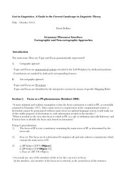 Lost in Linguistics. A Guide to the Current Landscape in Linguistic