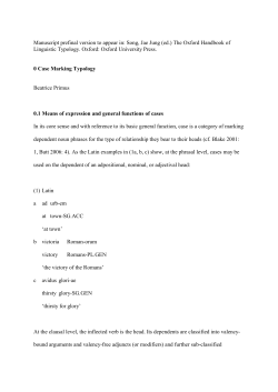 Primus Case Marking Typology - Institut f&uuml;r deutsche Sprache und