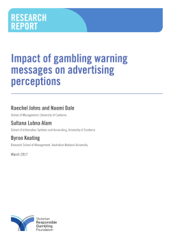 Impact of gambling warning messages on advertising perceptions