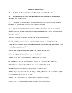 Anne Frank Questions Cont&hellip; 15. What does the choice of gift show