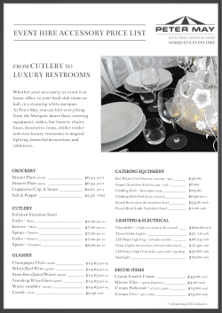 Accessory List - Peter May Ltd