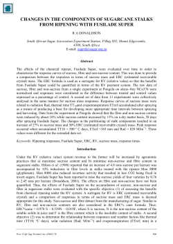 Changes in the Components of Sugarcane