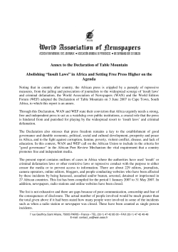 Annex to the Declaration of Table Mountain Abolishing “Insult Laws