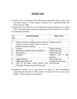 entry tax - Commercial Tax