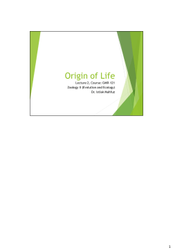 Lecture 2- Origin of Life