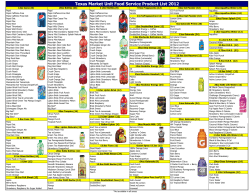Texas Market Unit Food Service Product List 2012