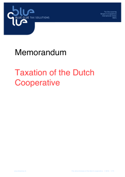Taxation of the Dutch Cooperative