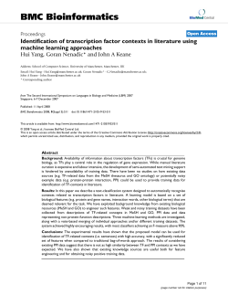 Identification of transcription factor contexts in literature using