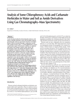 Analysis of Some Chlorophenoxy Acids and Carbamate Herbicides