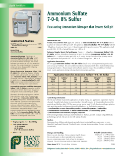 Ammonium Sulfate 7-0-0, 8% Sulfur