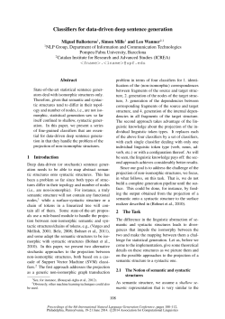 Classifiers for data-driven deep sentence generation