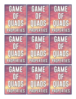 Game of Quads