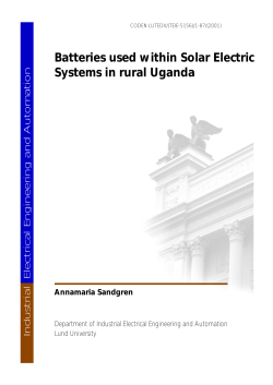 Batteries used within Solar Electric Systems in rural Uganda