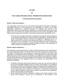 Fapa Bylaws - Florida Archaeological Preservation Association