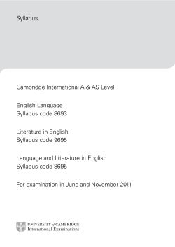 Literature in English &ndash; 9695