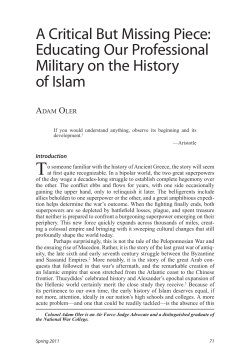 A Critical But Missing Piece: Educating Our Professional Military on