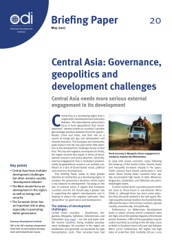 Central Asia - Overseas Development Institute