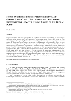 NOTES ON THOMAS POGGE`S &ldquo;HUMAN RIGHTS AND GLOBAL