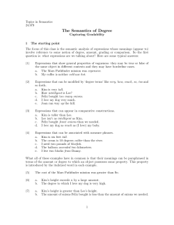 The Semantics of Degree