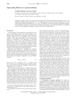 Supercooling Behavior in Aqueous Solutions