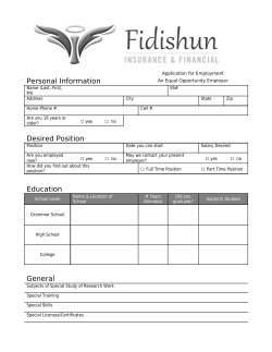 Personal Information Desired Position Education General
