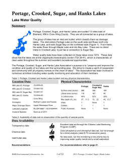 Portage, Crooked, Sugar, and Hanks Lakes