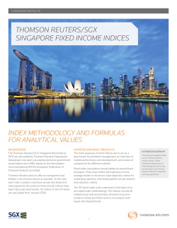 THOMSON REUTERS/SGX SINGAPORE FIXED INCOME INDICES