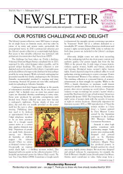 NEWSLETTER - Jessie Street National Women`s Library