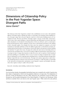 Dimensions of Citizenship Policy in the Post