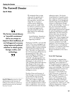 The Farewell Dossier: Duping the Soviets