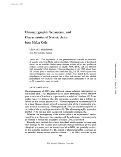 Chromatographic Separation, and Characteristics of Nucleic Acids