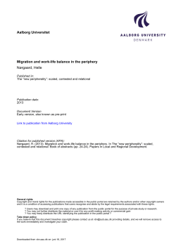 Aalborg Universitet Migration and work