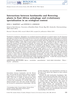 Interactions between hawkmoths and flowering plants in East Africa