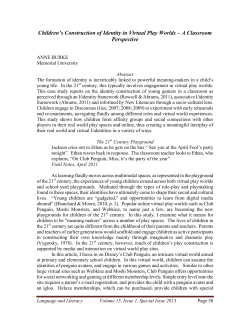 Children`s Construction of Identity in Virtual Play Worlds &ndash; A
