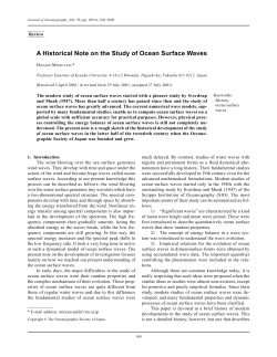 A Historical Note on the Study of Ocean Surface Waves