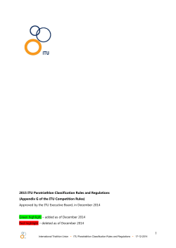 2015 ITU Paratriathlon Classification Rules and