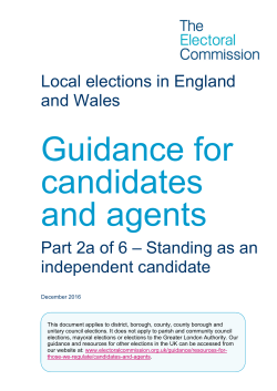 Standing as an independent candidate